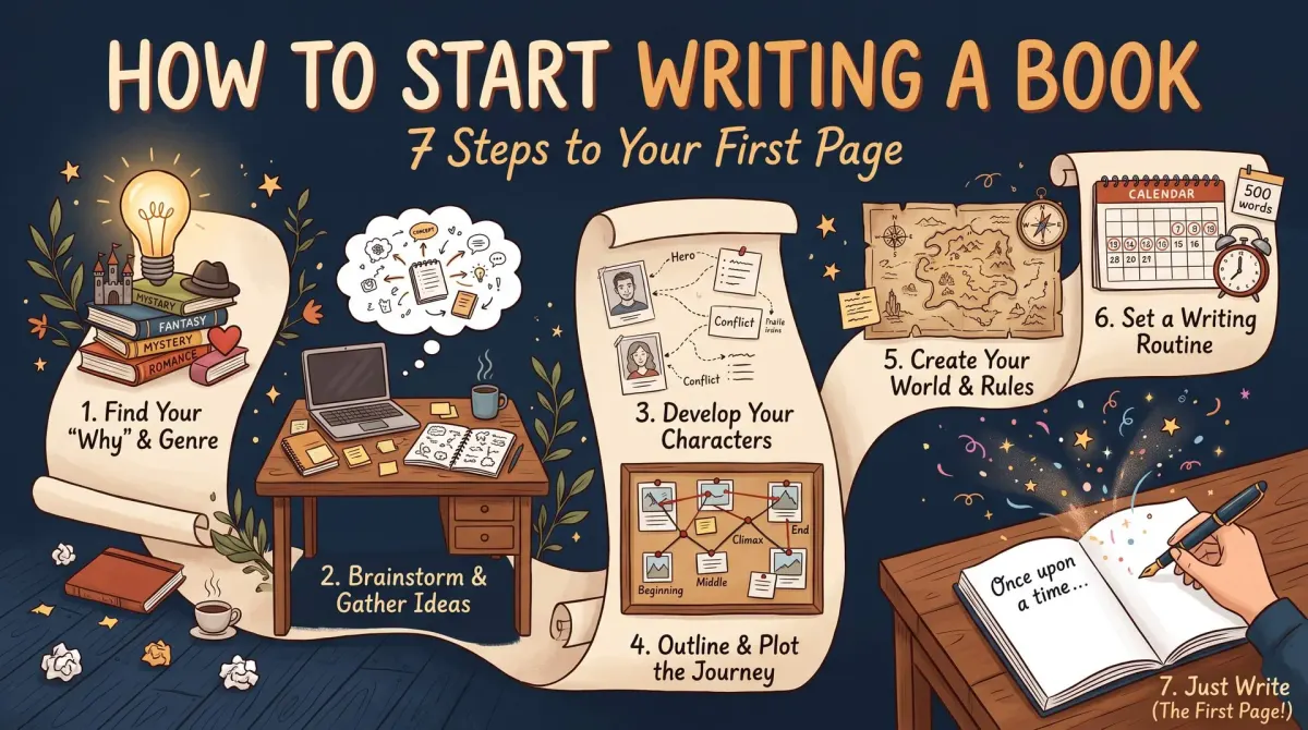 How to Start Writing a Book: 7 Steps to Your First Page