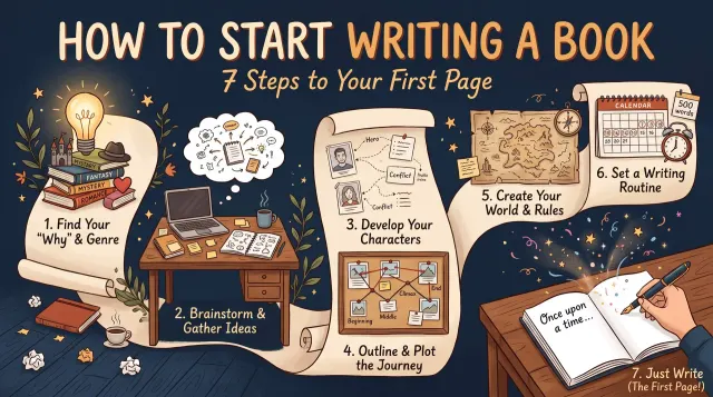 How to Start Writing a Book: 7 Steps to Your First Page