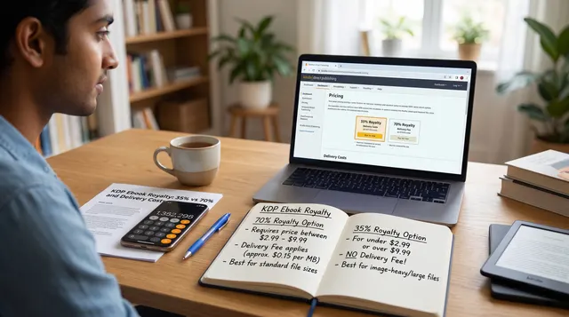 KDP Ebook Royalty: 35% vs 70% and Delivery Costs