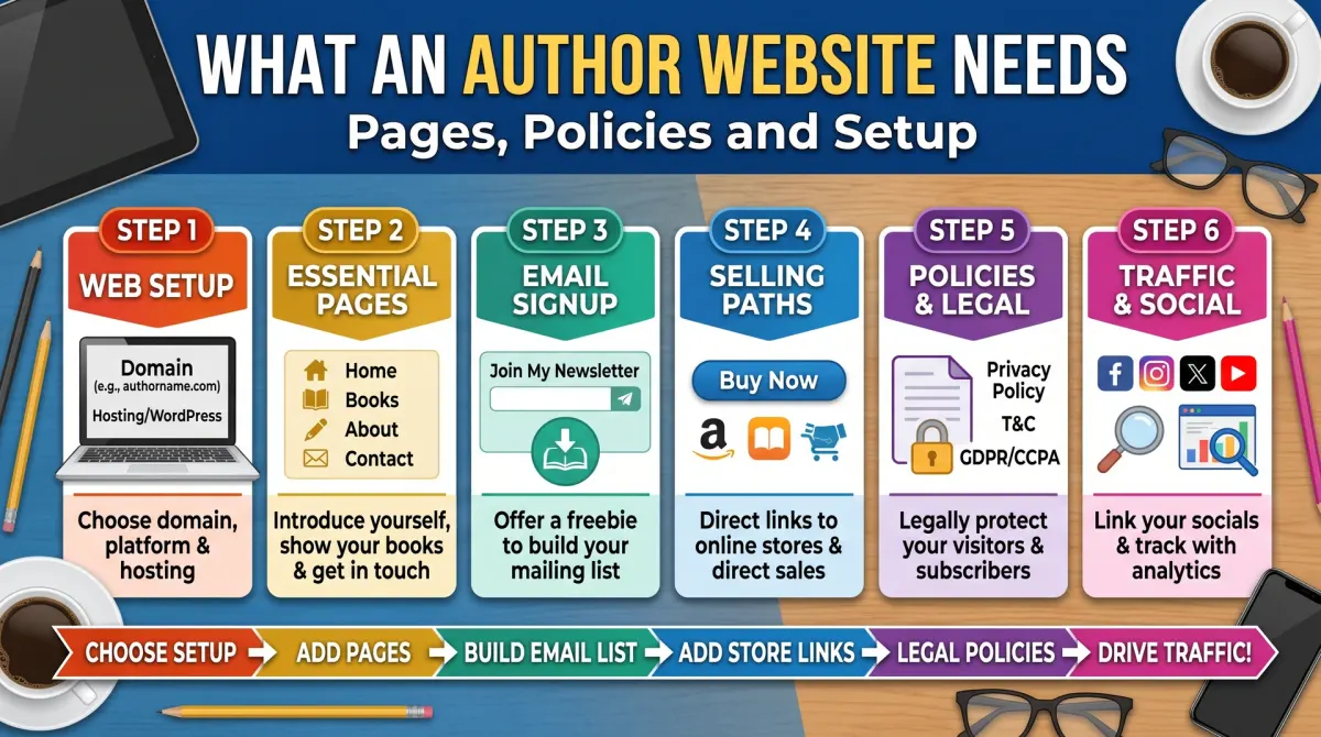What an Author Website Needs: Pages, Policies and Setup