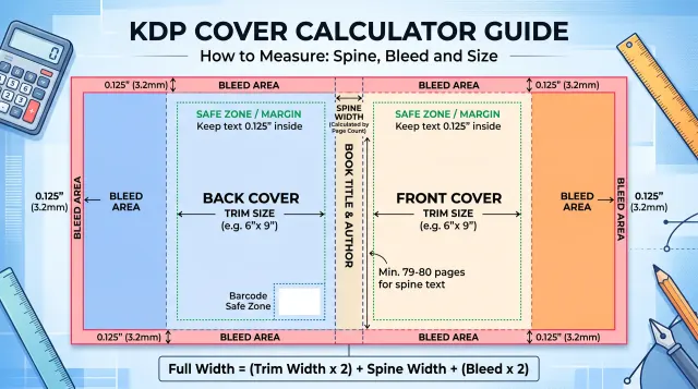 KDP Cover Calculator Guide: Spine, Bleed and Size