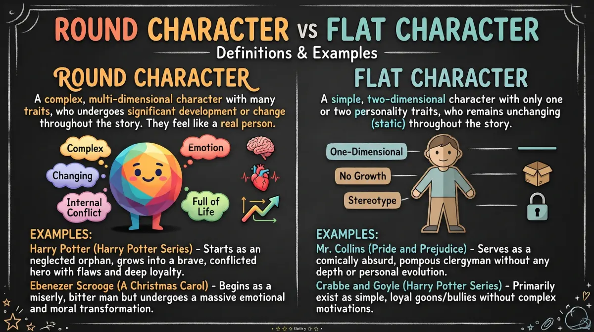 Round Character vs Flat Character: Definitions, Examples