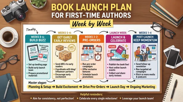 Book Launch Plan for First-Time Authors: Week by Week