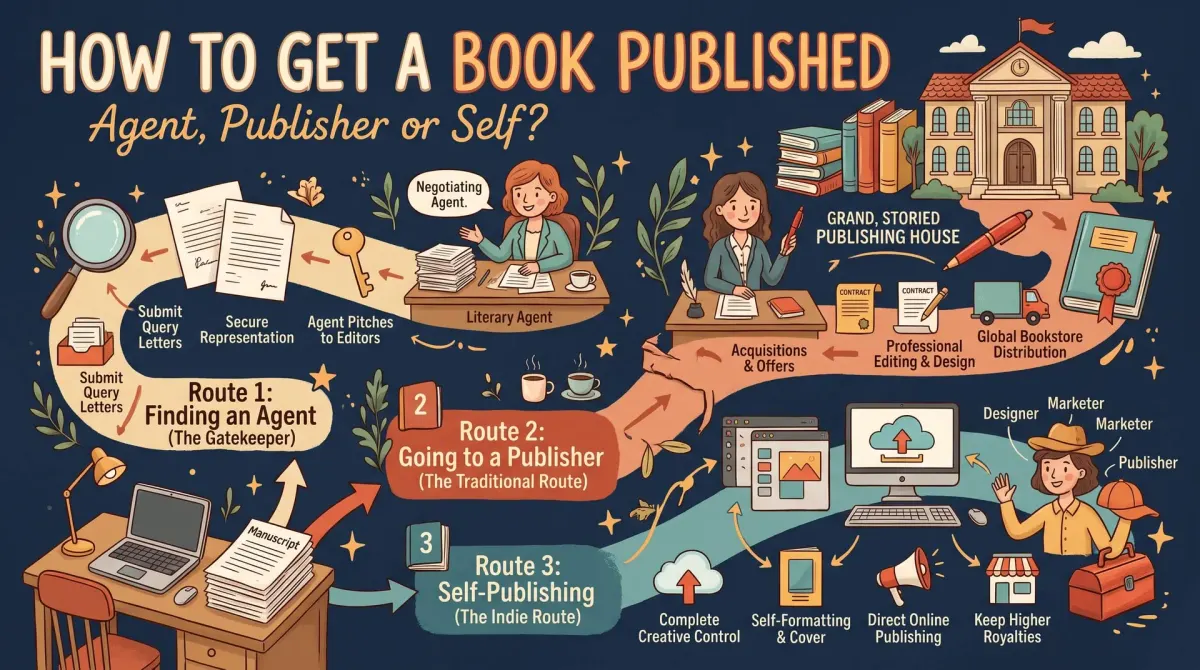 How to Get a Book Published: Agent, Publisher or Self?